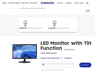 S19C150F driver download page on the Samsung site