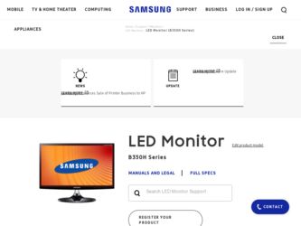 S20B350H driver download page on the Samsung site