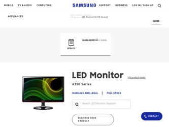S22A350H driver download page on the Samsung site