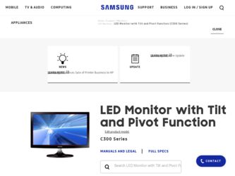 S22C300H driver download page on the Samsung site
