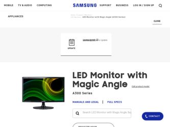S23A300B driver download page on the Samsung site