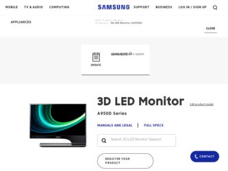 S27A950D driver download page on the Samsung site