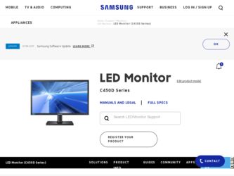 S27C450D driver download page on the Samsung site