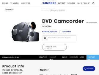SCDC164 driver download page on the Samsung site