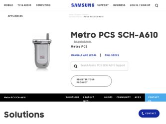 SCH-A610 driver download page on the Samsung site