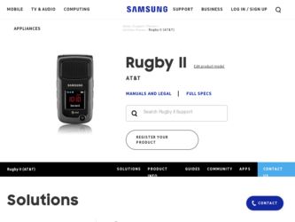 SGH-A847 driver download page on the Samsung site
