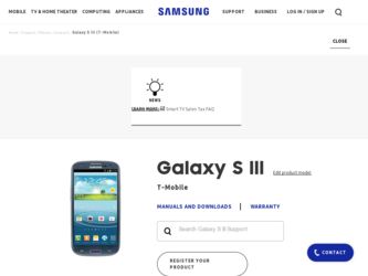 SGH-T999 driver download page on the Samsung site