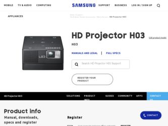SP-H03 driver download page on the Samsung site