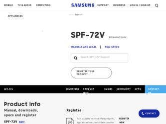 SPF-72V driver download page on the Samsung site