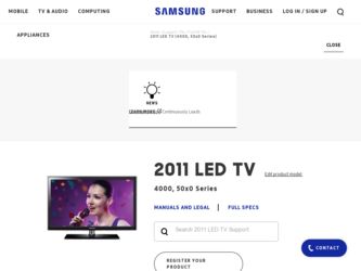 UN19D4000ND driver download page on the Samsung site