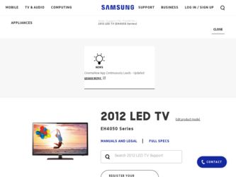 UN26EH4050F driver download page on the Samsung site