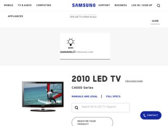 UN32C4000PD driver download page on the Samsung site