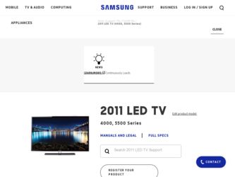 UN32D5500RF driver download page on the Samsung site
