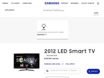 UN40ES6100F driver download page on the Samsung site