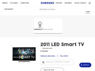 UN55D6005SF driver download page on the Samsung site