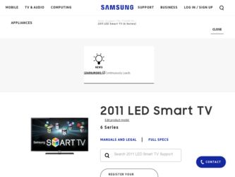 UN55D6450UF driver download page on the Samsung site