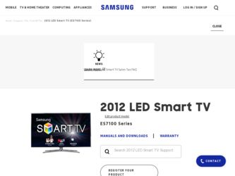 UN55ES7100F driver download page on the Samsung site