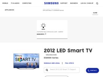 UN55ES8000F driver download page on the Samsung site