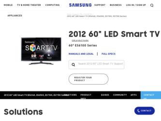UN60ES6500F driver download page on the Samsung site