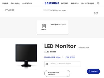 XL20 driver download page on the Samsung site