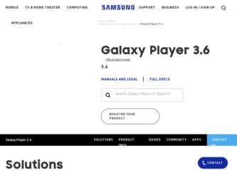 YP-GS1CB driver download page on the Samsung site