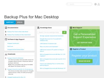Backup Plus for Mac Desktop driver download page on the Seagate site