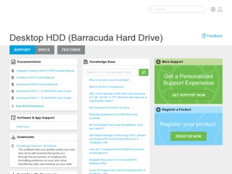 Barracuda Green driver download page on the Seagate site