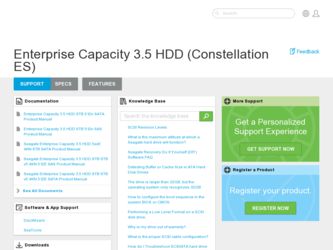 Enterprise Capacity 3.5 HDD/Constellation ES driver download page on the Seagate site
