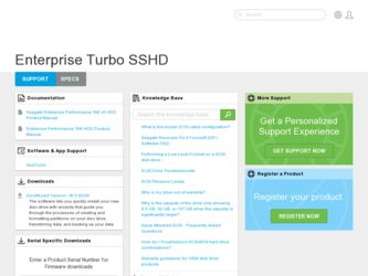 Enterprise Turbo SSHD driver download page on the Seagate site