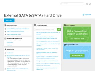 External SATA eSATA Hard Drive driver download page on the Seagate site