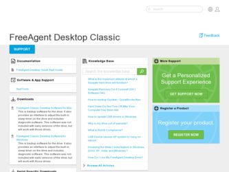 FreeAgent Desktop Classic driver download page on the Seagate site