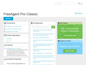 FreeAgent Pro Classic driver download page on the Seagate site