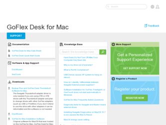 GoFlex Desk for Mac driver download page on the Seagate site