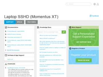 Laptop SSHD Momentus XT driver download page on the Seagate site