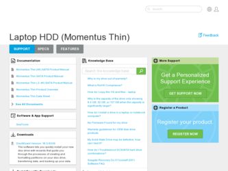 Momentus Thin driver download page on the Seagate site