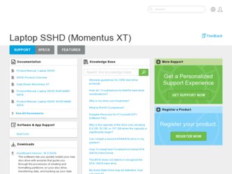 Momentus XT / Laptop SSHD driver download page on the Seagate site