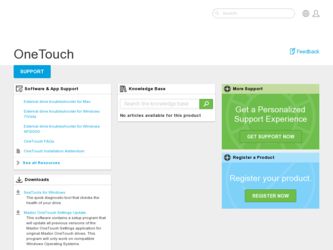 OneTouch driver download page on the Seagate site