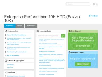 Savvio 10K driver download page on the Seagate site