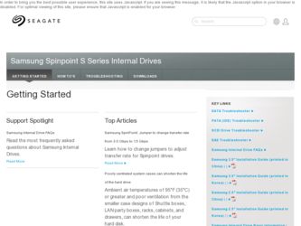 Spinpoint S Series driver download page on the Seagate site