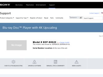 BDP-BX620 driver download page on the Sony site