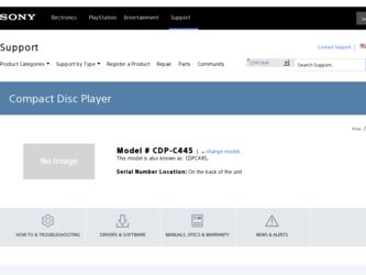 CDP-C445 driver download page on the Sony site