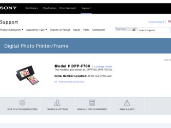 DPP-F700 driver download page on the Sony site