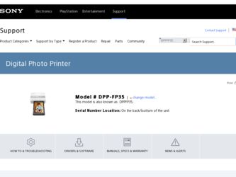 DPP-FP35 driver download page on the Sony site