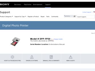 DPP-FP50 driver download page on the Sony site
