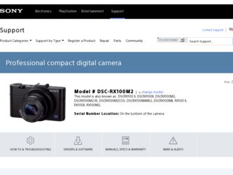 DSC-RX100M2 driver download page on the Sony site