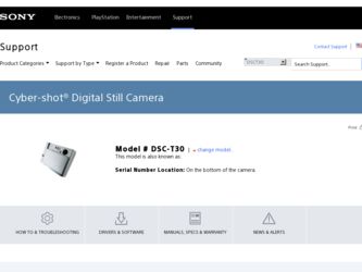 DSCT30 driver download page on the Sony site