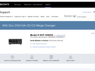 DVP-CX995V driver download page on the Sony site