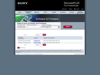 FCBEX1000 driver download page on the Sony site