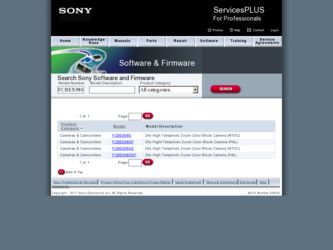 FCBEX980 driver download page on the Sony site