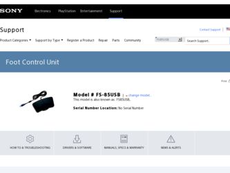 FS-85USB driver download page on the Sony site